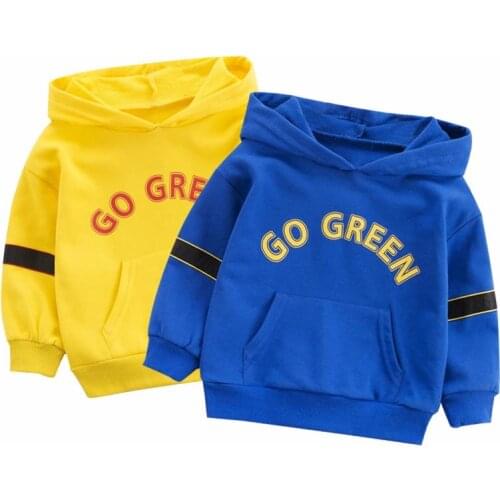 Autumn and winter childrens clothing girls baby clothes printed letter tops boys sweatshirts hooded loose casual shirts