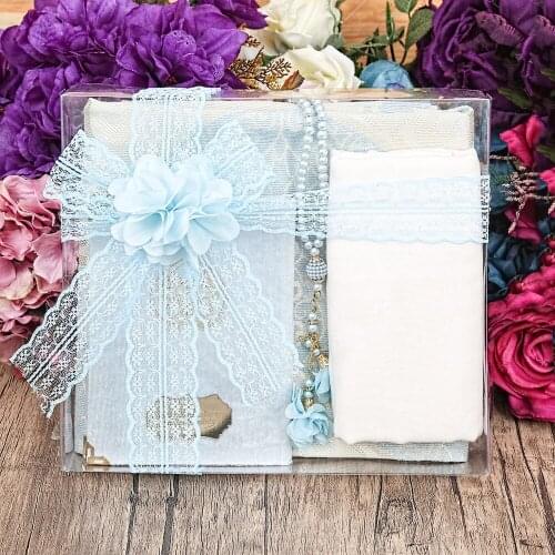 GREAT GIFT Mevlüt gift packageVelvet Covered Book of Yasin, Prayer Rug, Shawl, Pearl Rosary, Acetate Box Gift Pac FREE SHİPPİNG