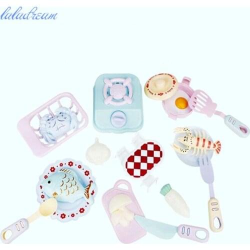 Cutting seafood Pretend Play Kitchen Toys Miniature Safety Food Sets Educational Classic Toy for Children