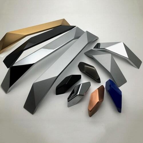 New Diamond Design Handle Rose White Cabinet Door Knobs Metal Kitchen Bathroom Closet Cupboard Drawer Pulls Glossy Black