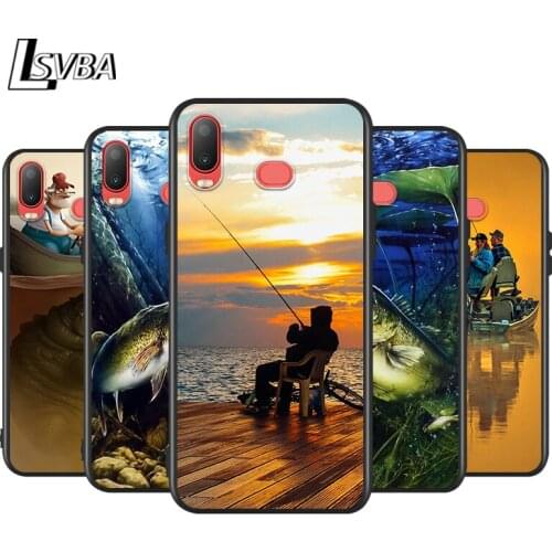 Silicone Cover Hunting Fishing art fish for Samsung Galaxy A9 A8 Star A7 A6 A5 A3 Plus 2018 2017 2016 Black Phone Case