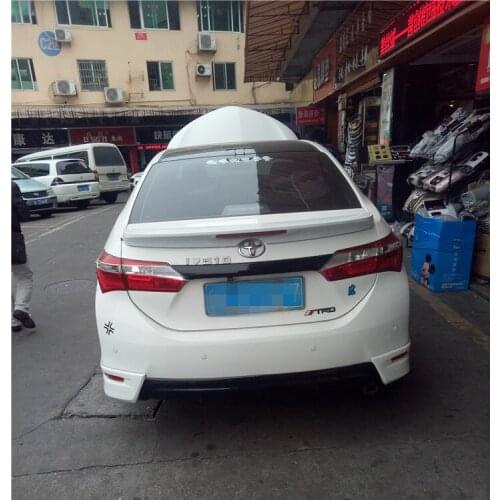 For Toyota Corolla Spoiler 2014-2018 With brake lights ABS Material Car Rear Wing Primer Color Trunk Rear Spoiler Sport 2016