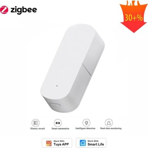 Zigbee Smart Vibration Sensor Home Security Protection Support Real-Time Monitor Alarm Push Tuya Smart Life APP History Record