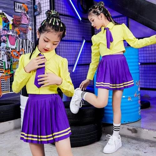 Girl JK Uniform Suit Hip-Hop Jazz Dance Costume Children Catwalk Stage Outfits Modern Dance Clothes Street Dance Wear DQS5969