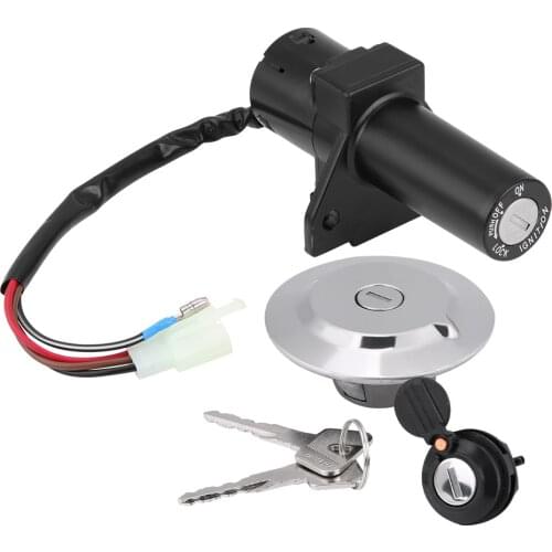Motorcycle Scooter Ignition Switch Lock Fuel Gas Cap Lock Key Set Black Blue Seat Lock with Key fit for Yamaha YBR125 2002-2013