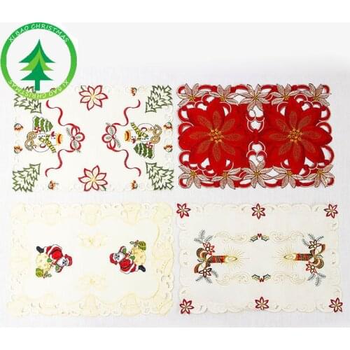 Christmas Placemat Red Cutlery Pad Fork Knife Bag Holder Household Mat Tablecloth Party Christmas Decorations For Home