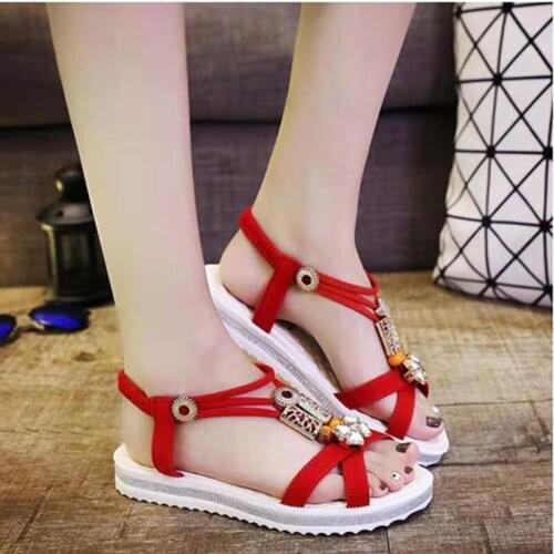Korean Style Modern Female Women Sandals Flat Student Shoes