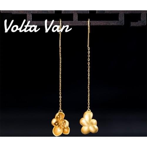 Volta Van Women Drop Earrings 925 Sterling Silver 2021 New Pendientes Jewelry Elegant Vintage Concise Flower Silver Earrings