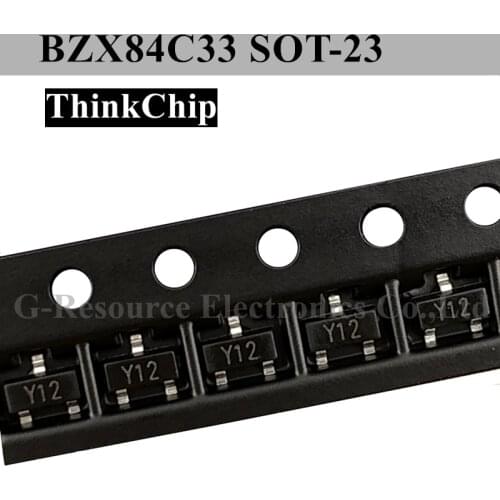 100pcs) BZX84C33 SOT-23 BZX84 33V S0T23 SMD Voltage stabilized diode 33V (Marking Y12)