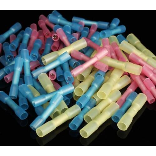 100pcs/lot Waterproof Heat Shrink Butt Connectors Electrical Wire Splice Cable Crimp Terminals Connectors AWG 22-10 Kit