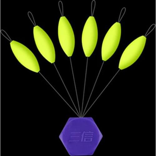 5packs/lot Yellow Seven-star Float Beans 000# - 5# Oval Space Beans Floater Carp Fishing Accessories Fishing Float B455