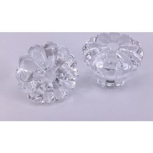 6pcs 37mm Pumpkin Shape Acrylic Knob Clear Drawer Pull Knob Cabinet Dresser Cupboard Bin Handle Decoration DIY