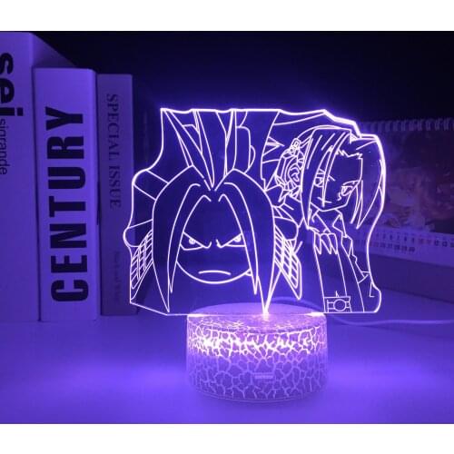 Shaman King Yoh Asakura Anime Figure 3D LED Light White Base for Anime Birthday gift Night Light Bedroom Decor Manga Night Light