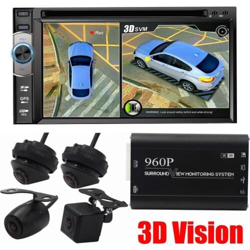 Car 960P 3D Surround View Monitoring System DVR Recorder 360 Degree Driving Bird View Panorama Cameras 4-CH with G sensor
