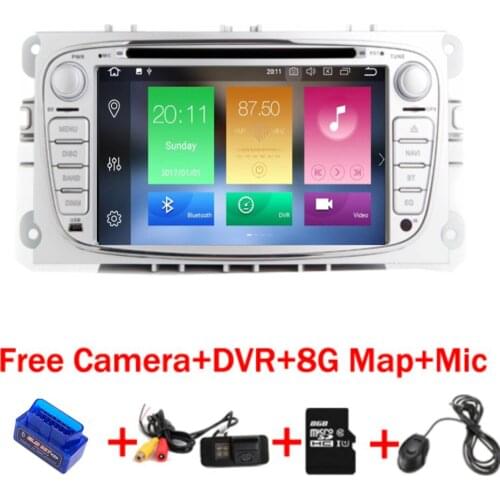 Top Quality 4G+32G Android 8.1 Car DVD player For FORD Focus DVD Max Mondeo With Wifi 4G Bluetooth Radio RDS Steering wheel OBD