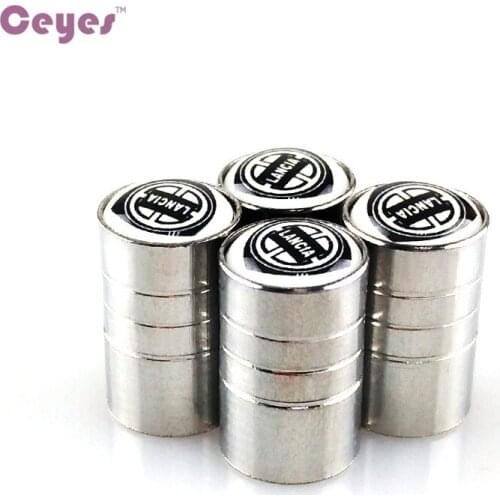 Ceyes Car Styling JDM Car Covers Emblems Case For Lancia Delta Auto Wheel Tire Tyre Valves Caps Badge Car-Styling Accessories