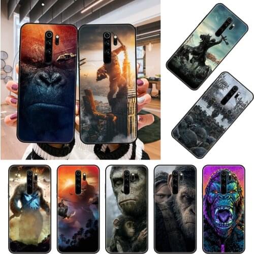 Phone Case For Xiaomi Redmi Note 8 8T 7 7A 9 9A 9S 8A 4 5 6 Pro Black Cover Funda 3D Hoesjes Art Shell Tpu Etui King Kong