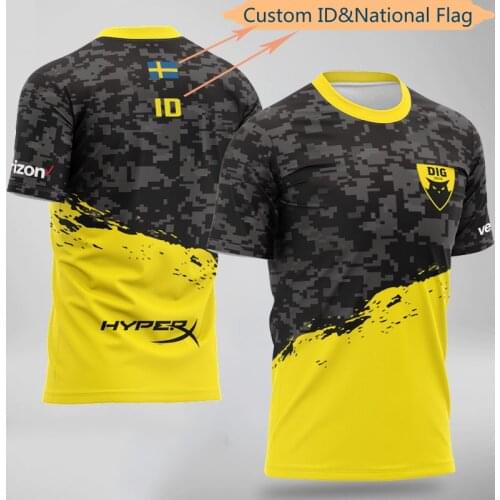 CS:GO DOTA Team Dignita DIG Uniform Player Jersey T Shirt Game T-shirt Customized ID Name Men Women Tshirt Fans Tee Shirt