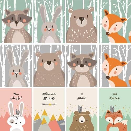 Childrens Art Painting Set DIY Press by Number Painting Nursery Decoration Canvas Poster Acrylic Paint Crafts Making Mural Gift