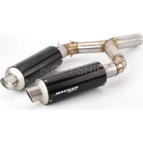 For Aprilia SHIVER 750 2010 to 2016 SHIVER 750 GT Escape SL750 Slip-on Motorcycle Exhaust Muffler With Link Pipe Full System