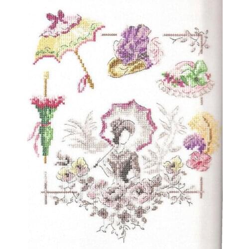 Tt RS cotton self-matching cross stitch Cross stitch RS cotton comes VE Magazine LadiesSunshade Umbrella and Hat