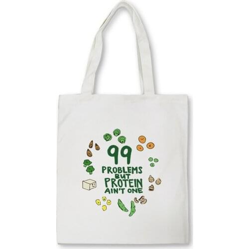 Canvas Harajuku Ulzzang Women Bag Vegan Graphic Print Tote Large Bags Capacity Fun Fashion Shoulder Shopping Bag for Girls