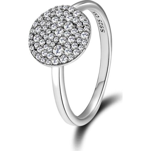 Classic Elegance Rings with Clear CZ 100% Authentic 925 Sterling-Silver-Jewelry Free Shipping