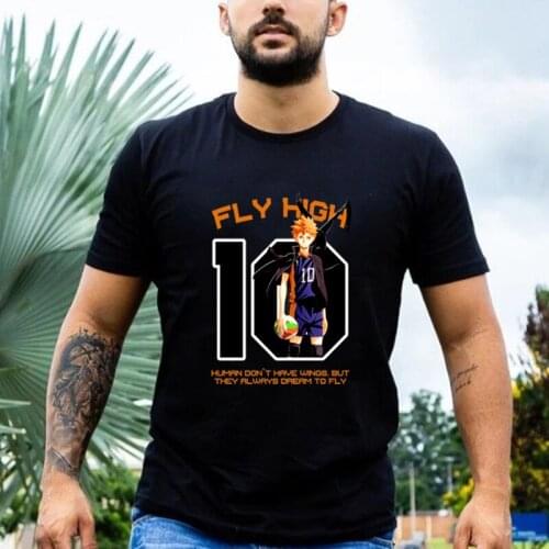 Hot Sale Oya Oya Oya Haikyuu Anime Men T Shirt Fly High Karasuno Manga Cartoon Clothes Summer Male Cotton Casual Streetwear Tee