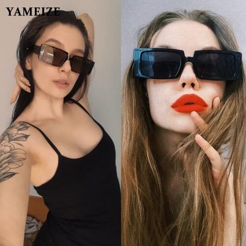 YAMEIZE Small Rectangle Sunglasses Women 2020 Brand Designer Men Clear Lens Retro Sun Glasses Vintage Sunglasses Eyewear UV400