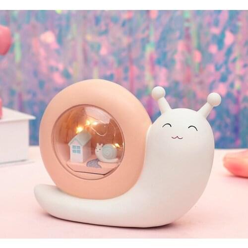 Cute Snail Piggy Banks With Night Light Money Box Cartoon Coin Bank Kawaii Piggy Bank For Children Birthday Gift Room Decor