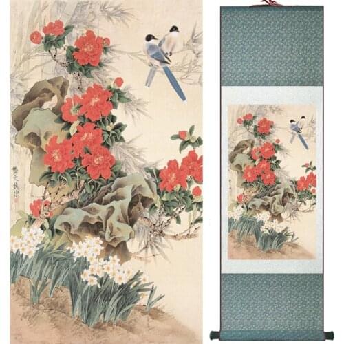 Home Office Decoration Chinese scroll painting birds painting Chinese wash painting Printed painting 052312