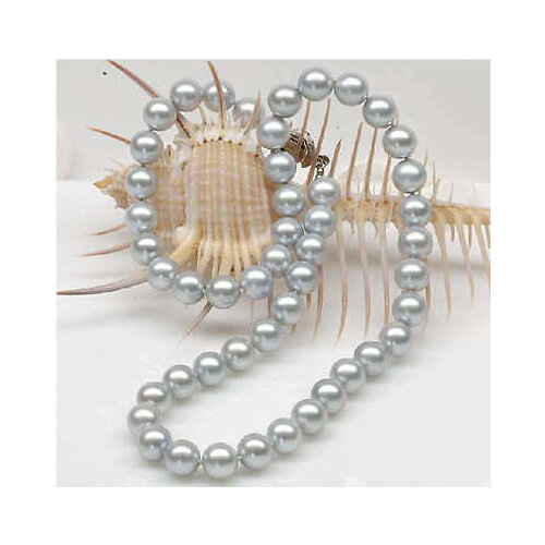 8-9MM Gray Cultured Pearl Necklace AAA 18"
