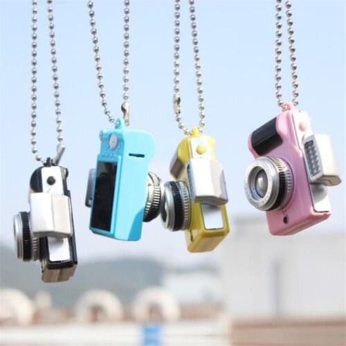 Punk Cool Flash Camera Pendant Stainless Steel Necklace Luminous Necklace Retro Small Camera Necklace Flash Men and Women SLR