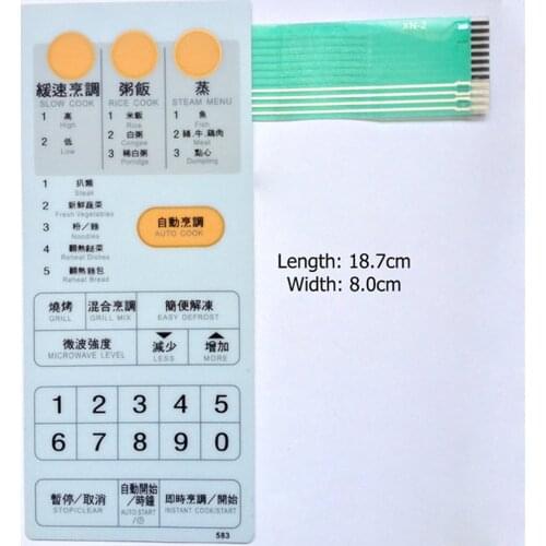 Microwave Oven Panel Switch Membrane Switch Panel Touch Button for Sharp R-6G65 R-583 R-6C65 Microwave Oven Parts