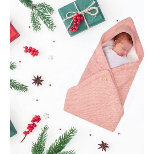 Pyjama Bebe Baby Jacquard Velvet Sleepwear Closes Multi-Purpose Stroller Thickened Knitted Stroller Button Sleeping Blanket