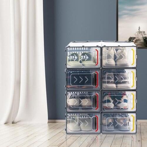 Transparent Plastic Shoes Box Detachable Folding Storage Cabinet Rack Home Decor Save Space Dustproof Shoe Hanger Durable