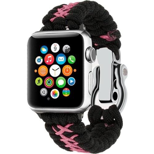 Nylon Woven Strap for Apple Watch Band Series 6/SE/5/4/3/2 Metal Safety Buckle Personalized Bracelet for iWatch 40/44mm 38/42mm