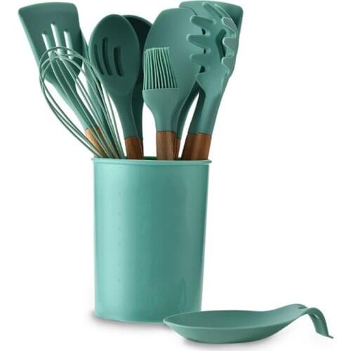 Silicone Turner Soup Spoon Spatula Brush Scraper Pasta Server Egg Beater Kitchen Utensils For Cooking Tools Kitchenware Set