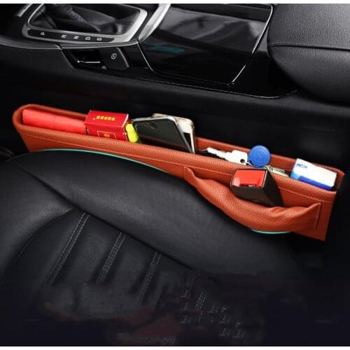 2Pcs Car Seat Gap Storage Bags Pockets Leather Auto Seats Phone Organizer Organizador Universal Baul Almacenamiento Voiture Box