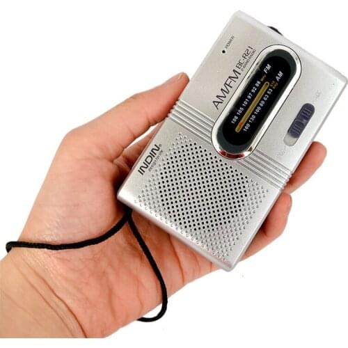 Universal BC-R21 Mini Radio Hand held Portable AM FM Telescopic Antenna Pocket Radio World Receiver Speaker Battery Powered