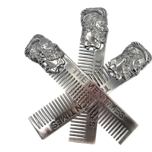 High Quality Cool Men Beard Shaping Template Stainless Steel Beard Comb Men Hair Beard Trim Tool