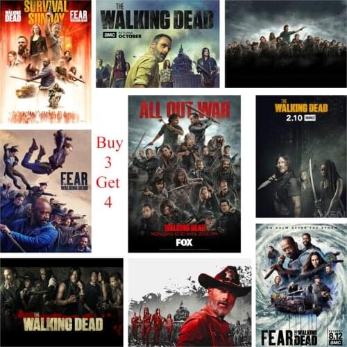 Walkingdead Posters Glossy Paper Vivid Color Stickers Bedroom Livingroom Decoration