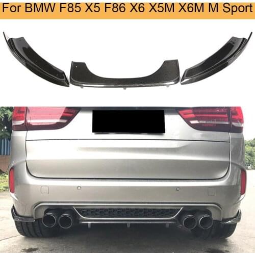 Carbon Fiber Car Rear Bumper Diffuser Lip Spoiler for BMW F85 X5 F86 X6 X5M X6M M Sport SUV 4 Door 2014 - 2018