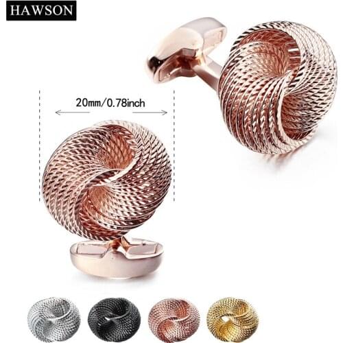 Hot Big Cufflinks for Shirt 4 Color Selection for Mens Dress Button Metal Knot Cuff Links Male Jewelry Accessory