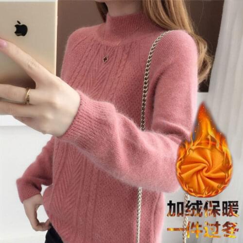 Autumn and winter 2020 new loose wind half-high turtleneck sweater women 100 short bottom sweate