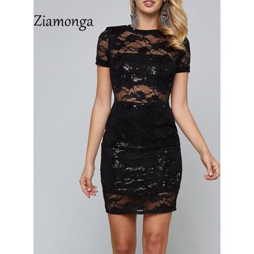 Ziamonga Summer Women Dress 2019 New Fashion Short Sleeve Pencil Lace Dress Elegant Celebrity Party Sexy Dress Bodycon Vestidos