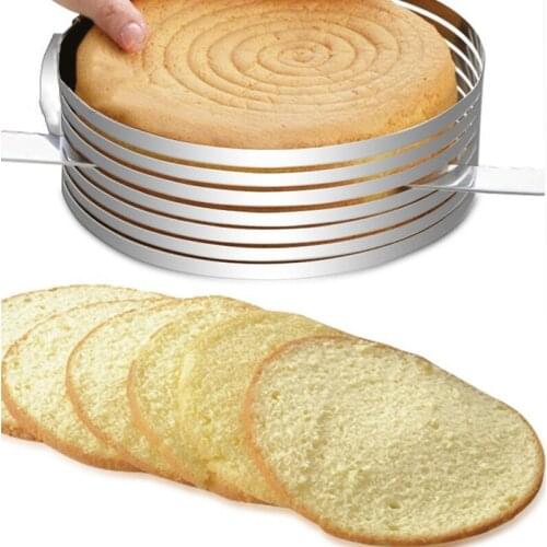 1Pcs Adjustable Round Bread Cake Cutter Slicer Stainless Steel Cake Cutter Mousse Ring 3D Round Cake Baking Moulds Cake Tools