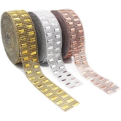 1 Yard Bling Diamond Mesh Roll Sparkle Acrylic Party Birthday Wedding DIY Decorations Table Cake Rhinestone Wrap