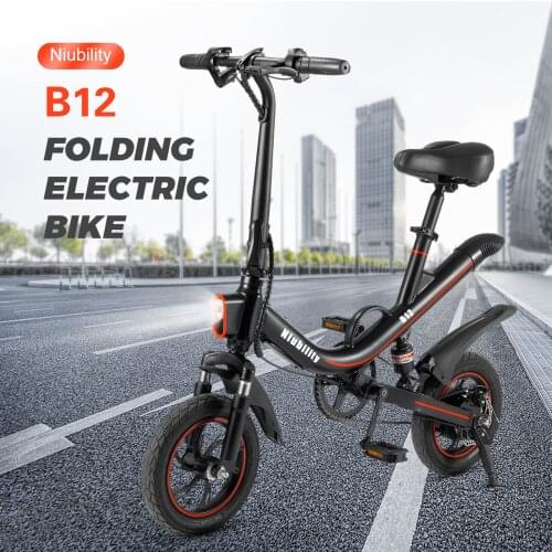 12 Inch Folding Electric Bicycle Bikes Niubility Power Assist 25-30km Range with Shock Absorber Cycling E Bike For Commuting