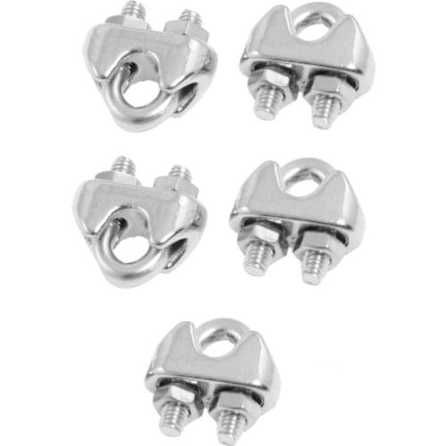 2015 Hot 5 Pcs 304 Stainless Steel Saddle Clamp Cable Clip for Wire Rope